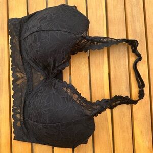 PINK Black Lace Halter Bra